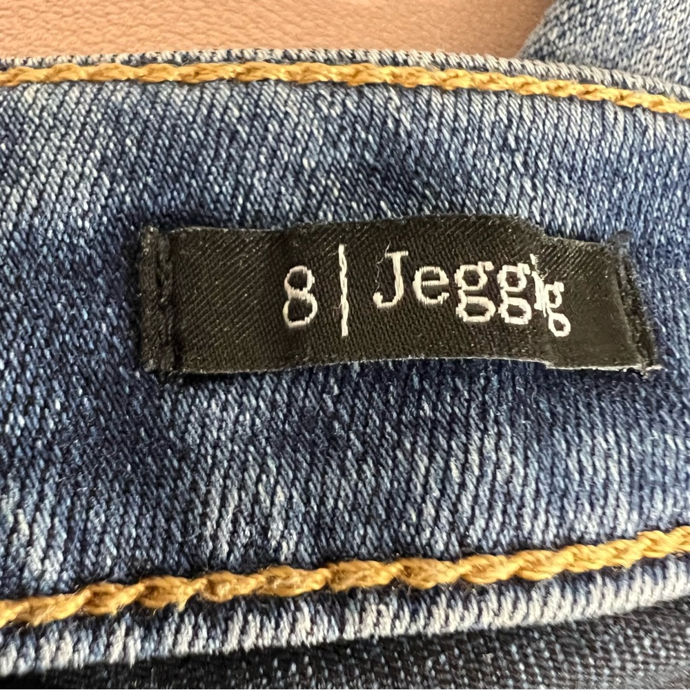 Talbots Jeans Womens 8 Blue Jegging Crop Stretch Denim Cotton Blend‎ Whiskers - Picture 9 of 16